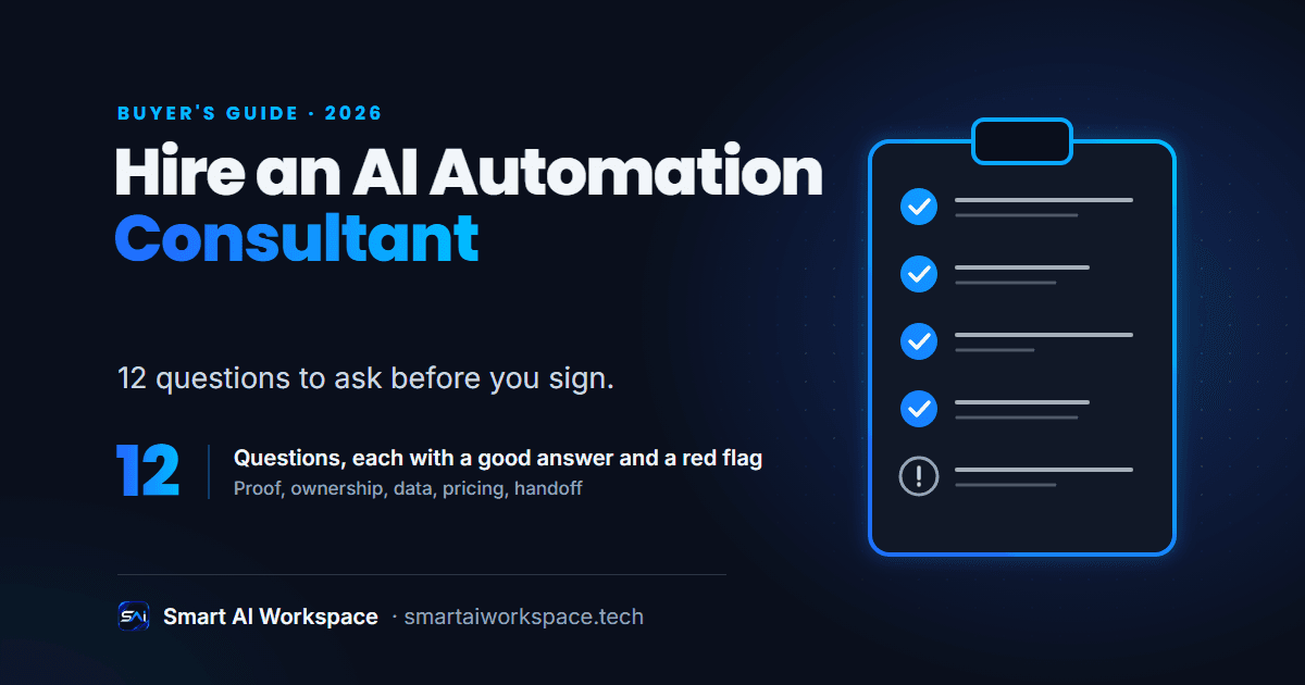 How to Hire an AI Automation Consultant: 12 Questions to Ask (2026)